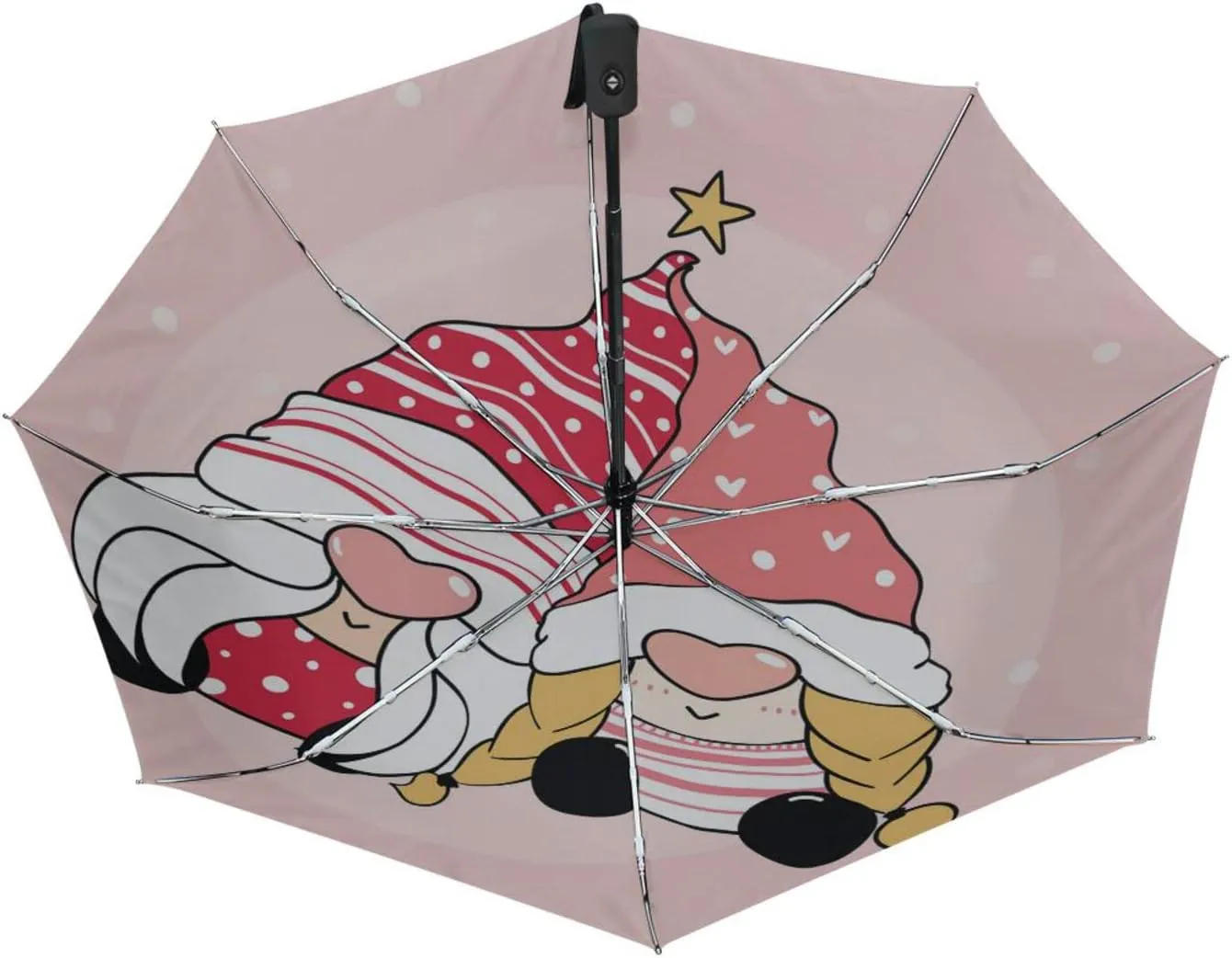 Poeticcity Automatic Folding Umbrella, Auto Open/Close 3 Folds Parasol, Compact Windproof Strong Umbrellas for Travel Sun & Rain