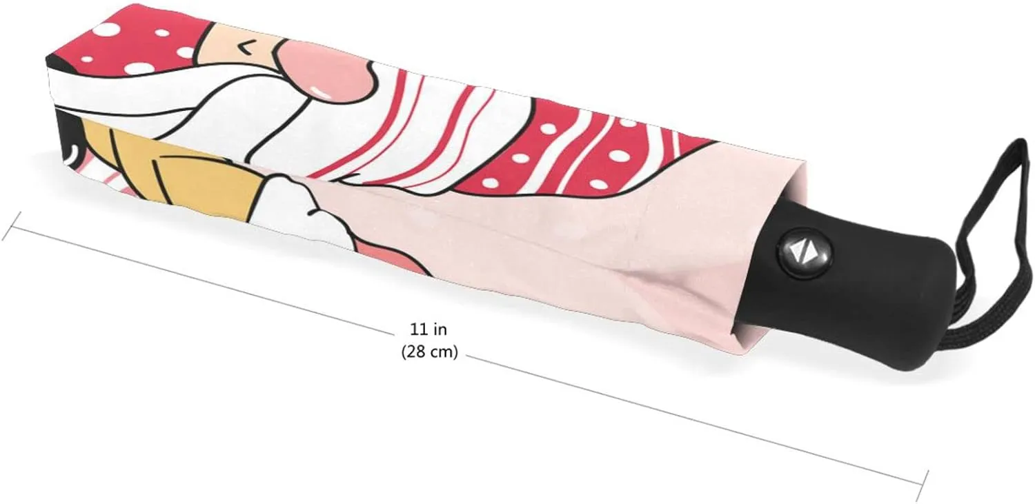 Poeticcity Automatic Folding Umbrella, Auto Open/Close 3 Folds Parasol, Compact Windproof Strong Umbrellas for Travel Sun & Rain