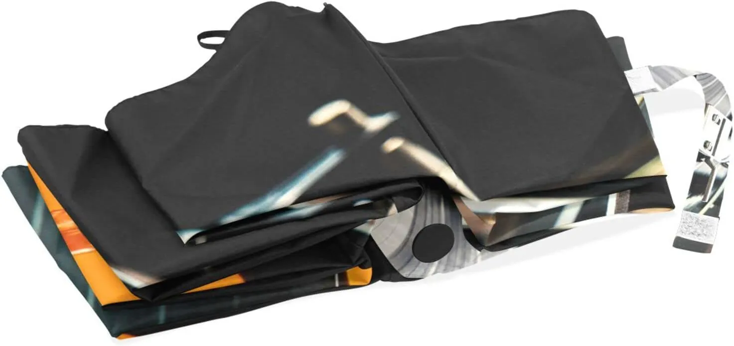 Poeticcity Automatic Folding Umbrella, Auto Open/Close 3 Folds Parasol, Compact Windproof Strong Umbrellas for Travel Sun & Rain