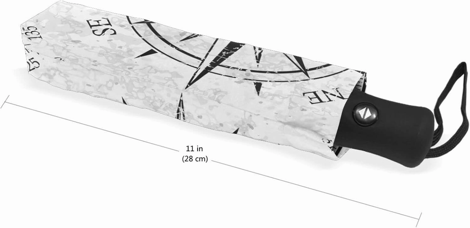 Poeticcity Automatic Folding Umbrella, Auto Open/Close 3 Folds Parasol, Compact Windproof Strong Umbrellas for Travel Sun & Rain