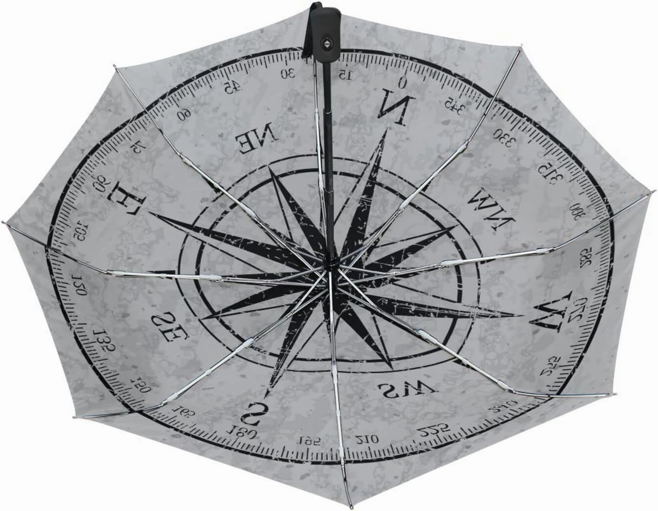 Poeticcity Automatic Folding Umbrella, Auto Open/Close 3 Folds Parasol, Compact Windproof Strong Umbrellas for Travel Sun & Rain