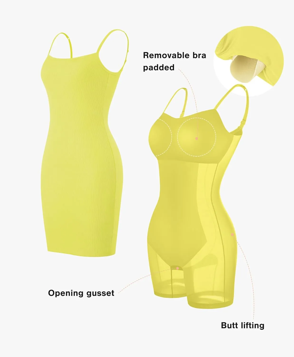 Popilush Summer Dresses for Women 2025 - Club Dress Cocktail Shapewear Mini Dress Spaghetti Straps Dinner Date Night Bodycon
