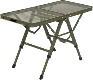 Portable Camping Table Foldable Iron Mesh Picnic Table Aluminum Table Stand Compact Camping Table Easy to Assembly for Camp