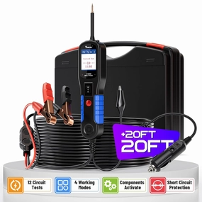 Power Circuit Probe Kit VDIAGTOOL V200, Automotive Circuit Tester, 12V 24V Car Probe Tester, Electrical Diagnostic Tool, AC DC Diode Resistance Relay Fuse Activate Component Test, 40FT Cable