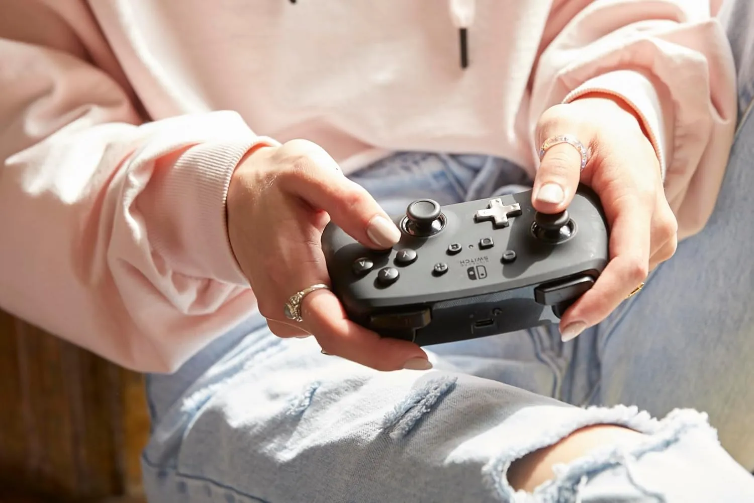PowerA Enhanced Nintendo Switch Controller Wireless - Black, Rechargeable Pro Controller for Switch, Immersive Motion Control and Advanced Gaming Buttons