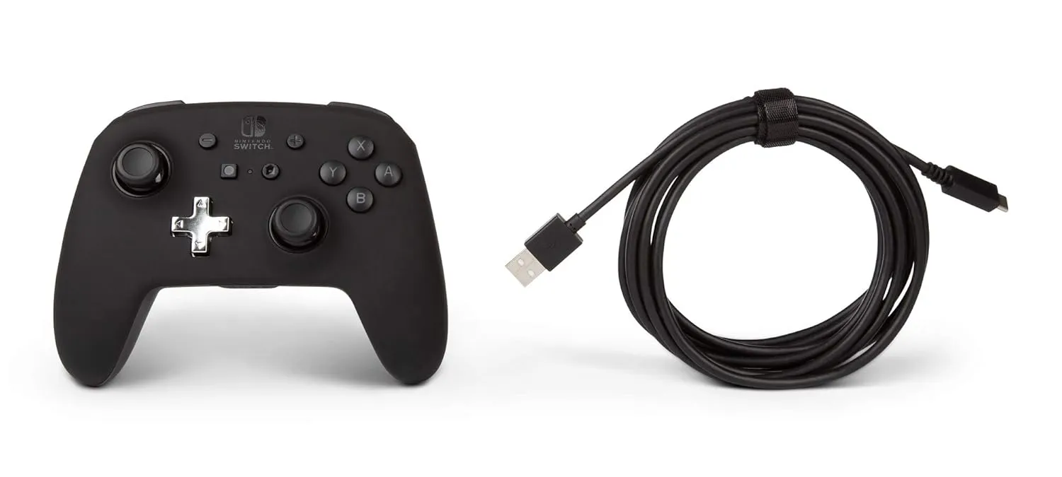 PowerA Enhanced Nintendo Switch Controller Wireless - Black, Rechargeable Pro Controller for Switch, Immersive Motion Control and Advanced Gaming Buttons