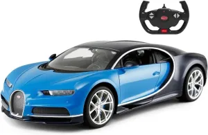 PowerTRC Official Licensed Bugatti, R/C Bugatti Chiron 1/14 Scale Model Sports Car w/Headlights Gift Ideas Birthday for Adults & Boys Ages 6  Years Blue