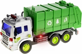 PowerTRC Friction Powered Garbage Truck Toy with Lights and Sounds