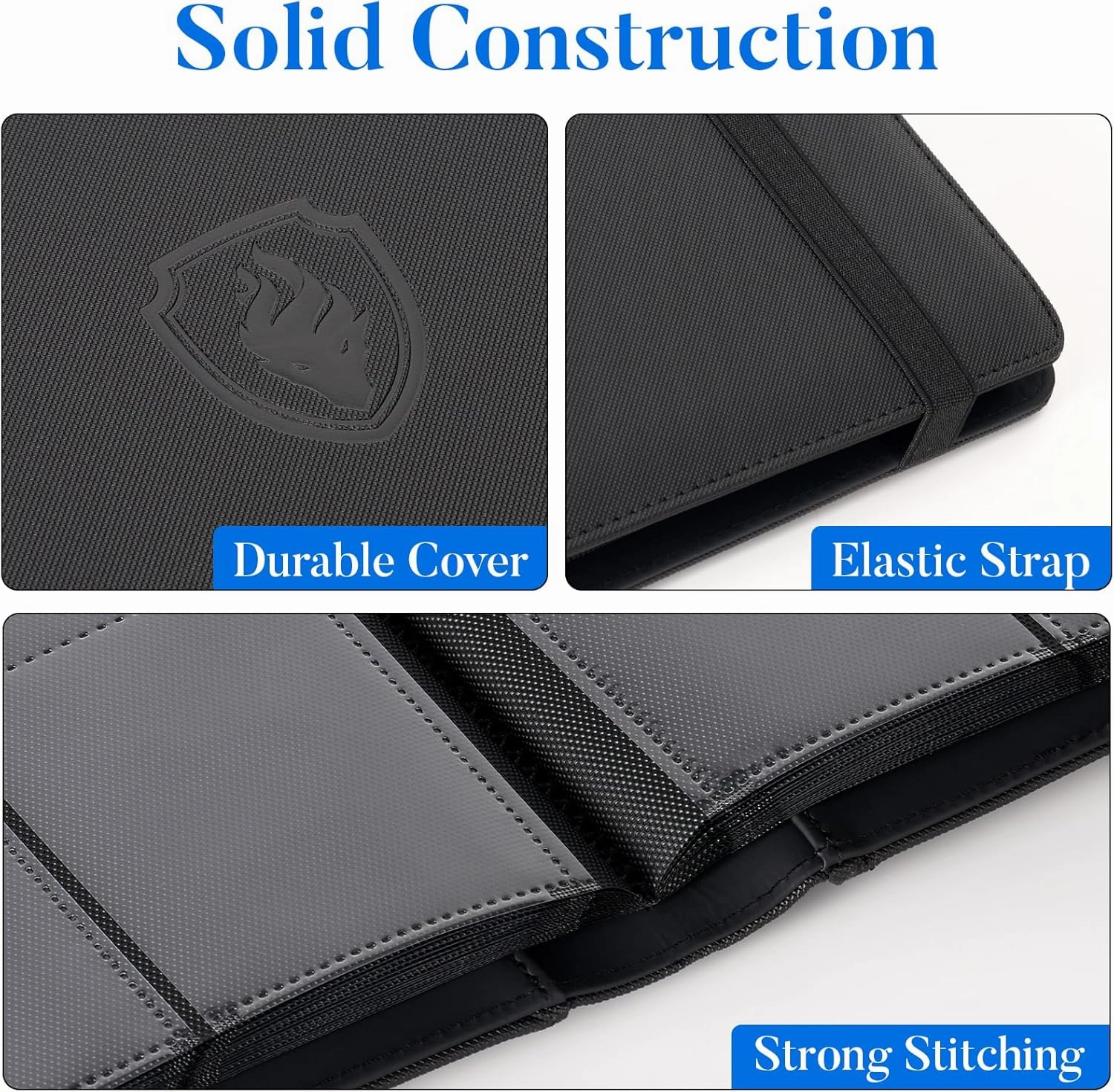 Premium 9 Pocket Card Binder for 540 Cards, Fabmaker PU Cover Trading Card Binder, Sturdy Card Collection Album, Sleek Card Holder Folders for YuGiOh, MTG, TCG, Game Cards & Sports Cards, Pink