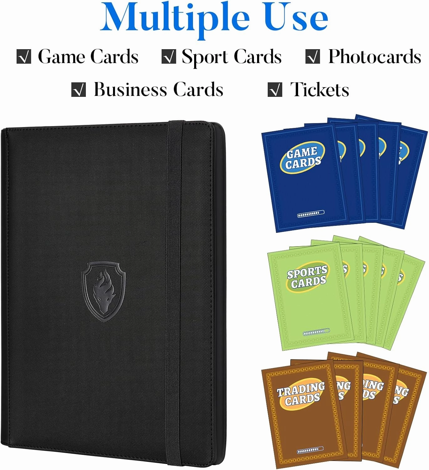 Premium 9 Pocket Card Binder for 540 Cards, Fabmaker PU Cover Trading Card Binder, Sturdy Card Collection Album, Sleek Card Holder Folders for YuGiOh, MTG, TCG, Game Cards & Sports Cards, Pink