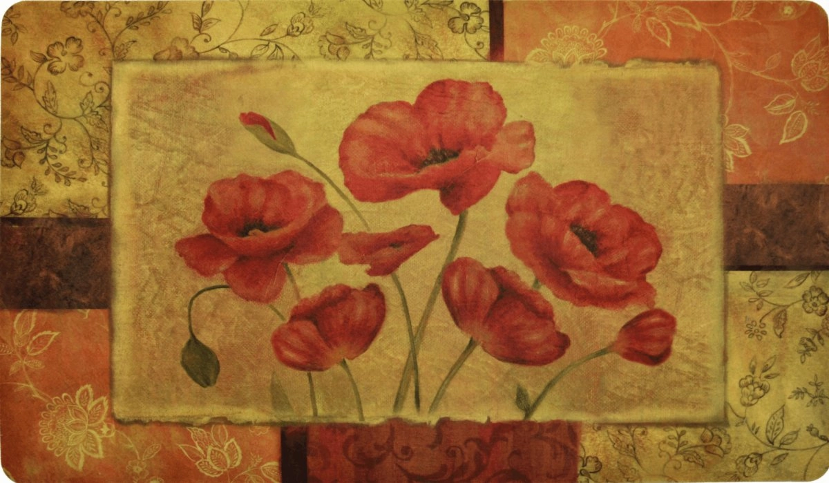 Premium Poppy Themed Kitchen Comfort Mats 2-Pack