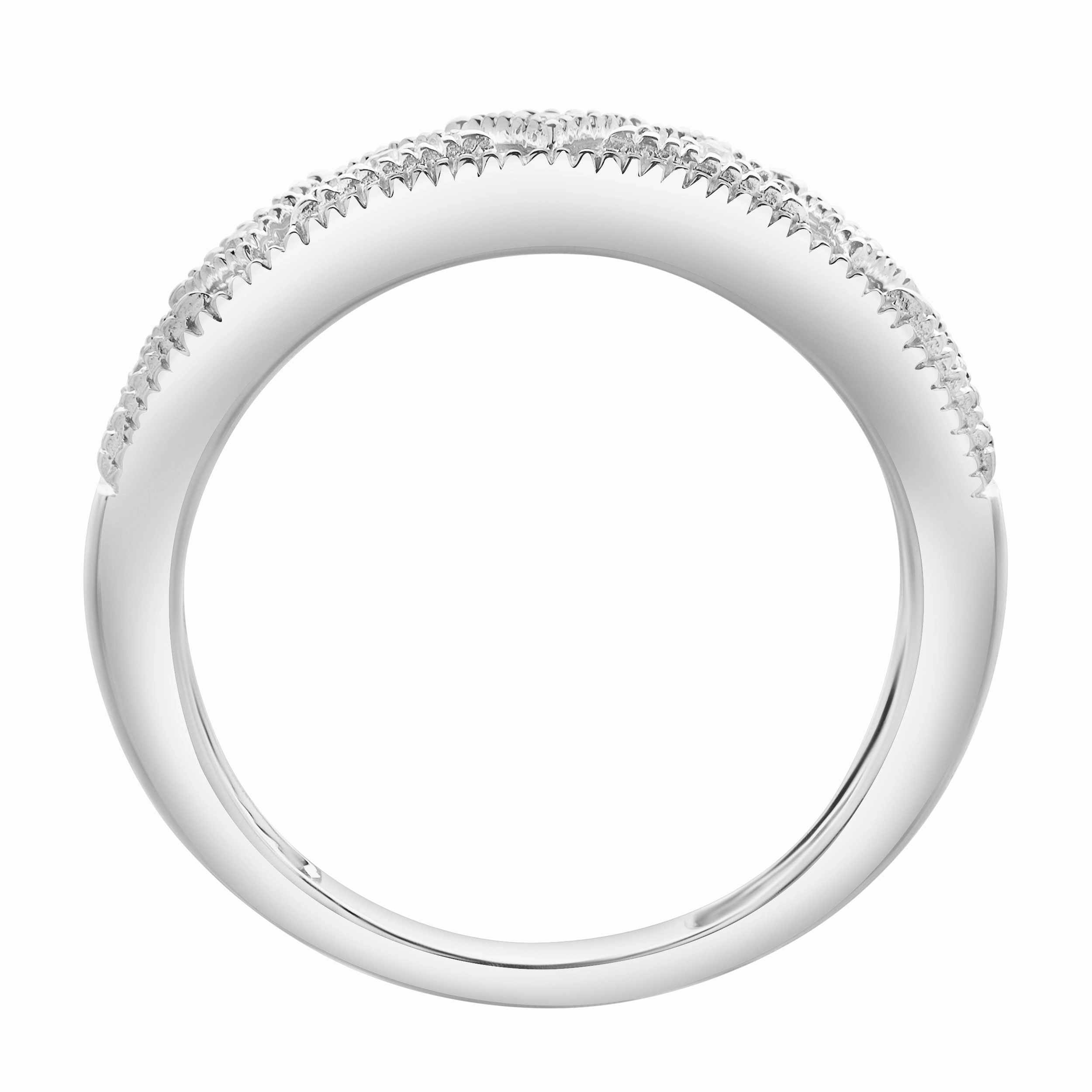 Prism 14K Gold Round Diamond Studded Stackable Ring - 0.05cts