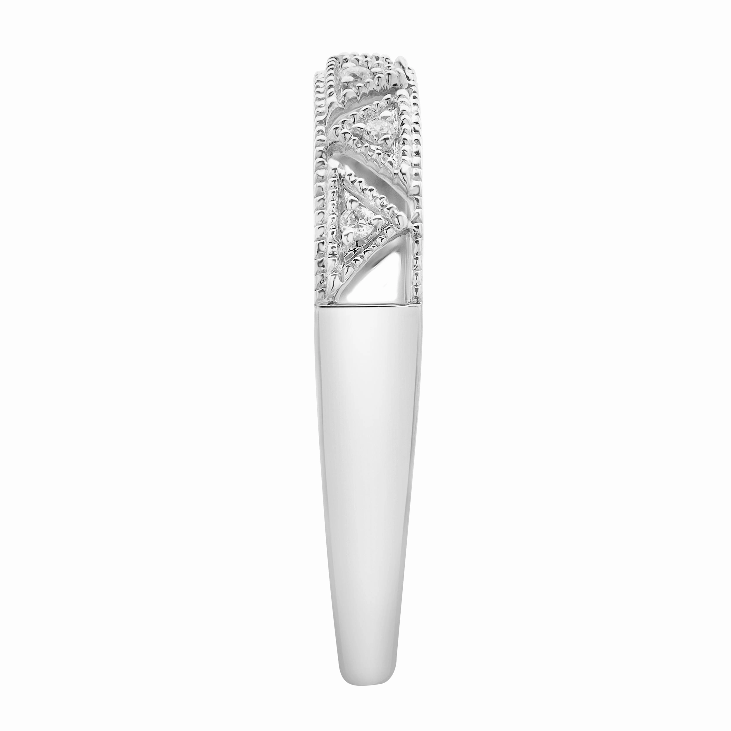 Prism 14K Gold Round Diamond Studded Stackable Ring - 0.05cts