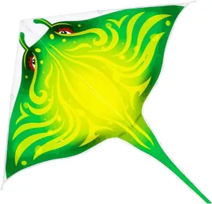 PSVOD Kites kiteColorful Life Devil Fish Kite for Kids Adults,Easy to Fly,for Beach Trip Park Family Outdoor Games and Activities-4 Colors 710 Gift (Color : Green, Size : 400M)