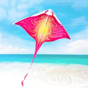 PSVOD Kites kiteColorful Life Devil Fish Kite for Kids Adults,Easy to Fly,for Beach Trip Park Family Outdoor Games and Activities-4 Colors 710 Gift (Color : Red, Size : 100M)
