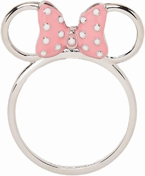 Pura Vida Silver Disney Minnie Mouse Cutout Ring - Brass Base Band, Rhodium Plating