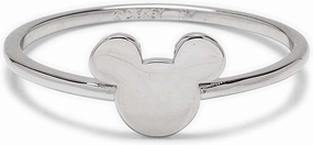Pura Vida Silver Plated Disney Mickey Mouse Delicate Ring - Brass Base, Rhodium Plating - Size 5-9
