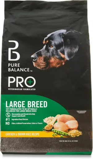 Pure Balance Pro  Large Breed Chicken & Brown Rice Dry Dog Food, 16 lb Bag, Real Chicken First, Vet Formulated, All Natural, No Fillers or Artificial Flavors, Kibble for Adult Dogs, Digestive Support