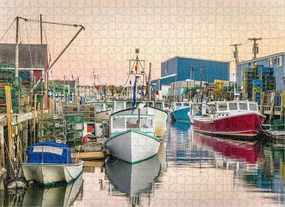 Puzzles for Adults 500 Pieces Portland Fishing Harbour at Sunset - Large Puzzle Game Artwork for Adults Teens
