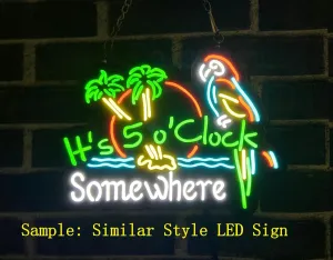 Queen Sense 10" Vivid Captain Morgans Parrot Bay LED Sign Light Lamp Cute Bright Neon Wall Decor NST376