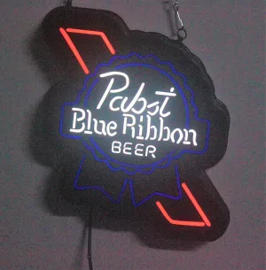 Queen Sense 10" Vivid Pabst Blue Ribbons LED Sign Light Lamp Cute Bright Neon Wall Decor A110PBRBLNLED