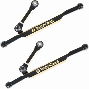 RampCrab RC Steering Links for SCX24 AX24, 2 Sets, Brass High-Tightening Rod Tie Link for 1/24 RC Crawler SCX24 AX24 Bronco Deadbolt JLU B-17 Gladiator C10, RC Crawler Car Upgrade Parts, Black coating
