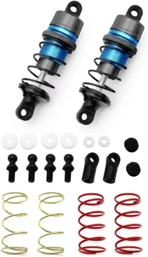 Rc Damper Shock Absorber 63Mm 1/10 1Pair Of Metal Hydraulic Shock Absorbers RC Remote Control Car Flat For Racing Drift Car Parts And Accessories Upgrade Replacement(Blue)