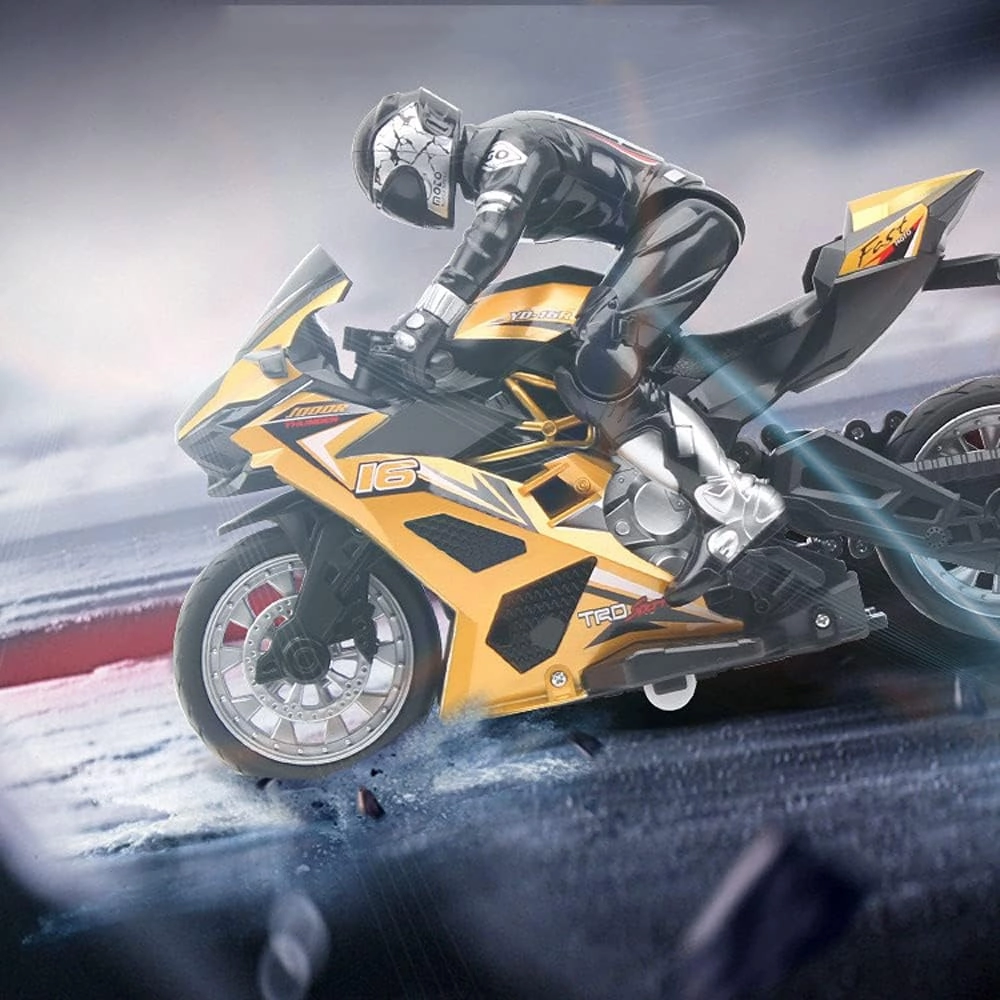 RC 1:8 Remote Control Motorcycle 2.4G Cross Country Motorcycle Stunt Drift Car Use Time Up to 1 Hour Boy Toy Car ABS Material Solid and Durable Children’s Gift