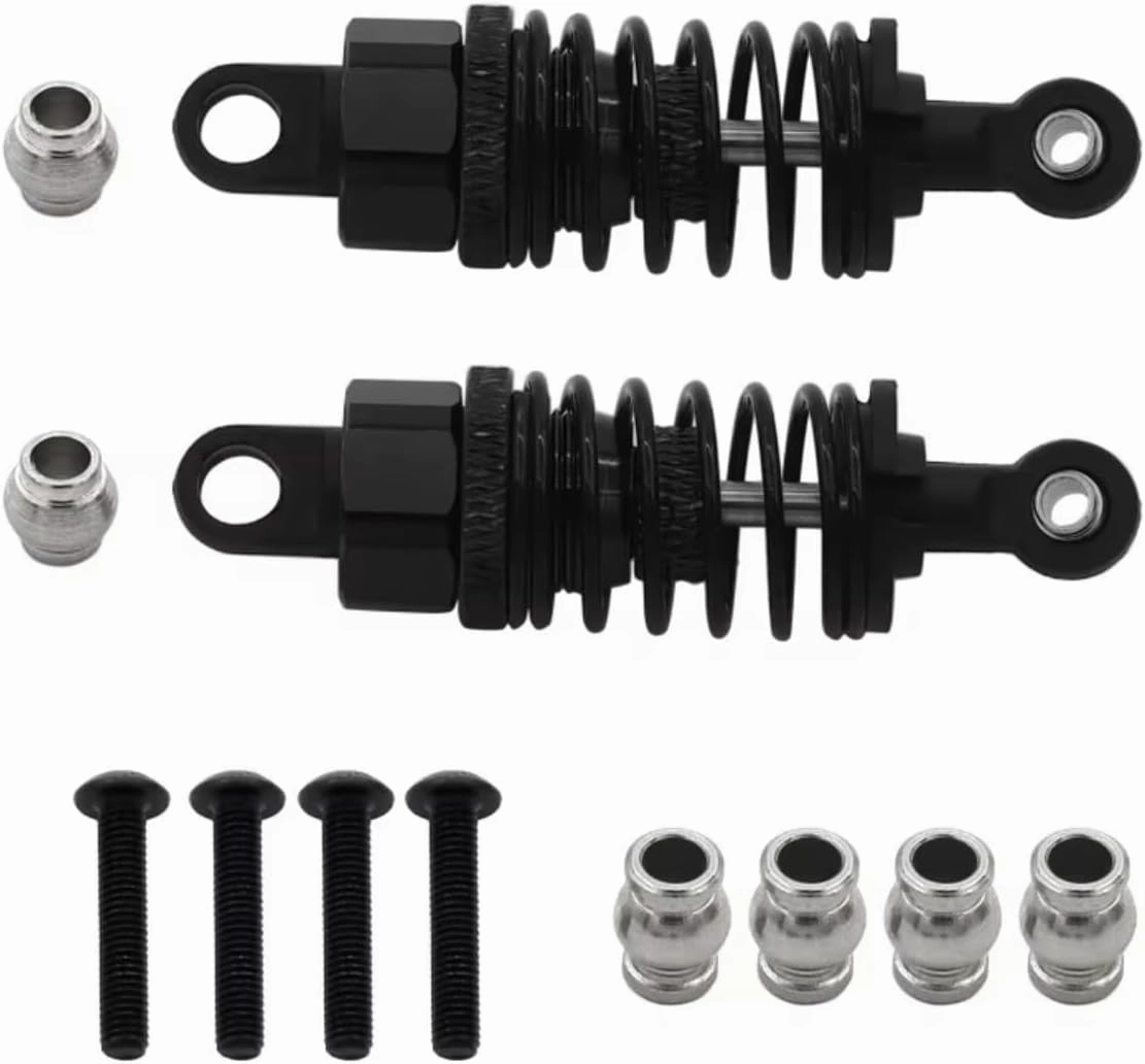 Rc Damper Shock Absorber For Tamiya For TT02 For TT01 M05 For HPI For HSP 1/10 Metals Aluminium Alloy Oil Shock Absorber RC On Road Drift For Racing Car Parts Replacement(Black,2pcs)