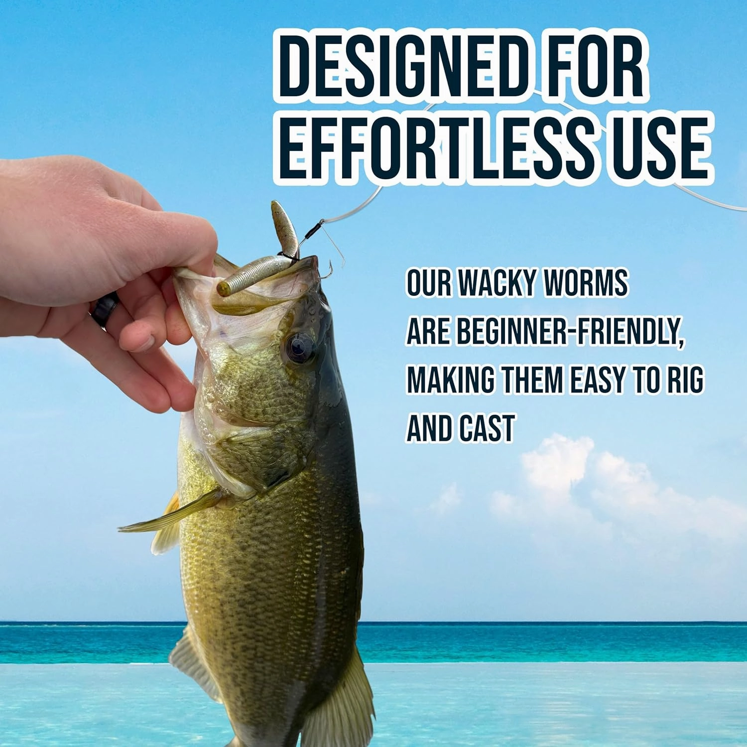 Reaction Tackle Wacky Worms/Soft Plastic Worm Stick Baits / 5.5in - 24 Pack - Durable Fishing Lures for Bass and More
