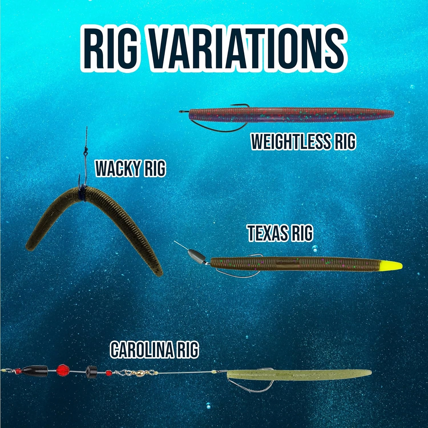 Reaction Tackle Wacky Worms/Soft Plastic Worm Stick Baits / 5.5in - 24 Pack - Durable Fishing Lures for Bass and More