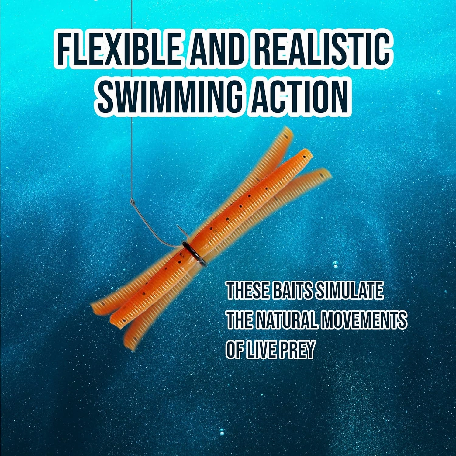 Reaction Tackle Wacky Worms/Soft Plastic Worm Stick Baits / 5.5in - 24 Pack - Durable Fishing Lures for Bass and More