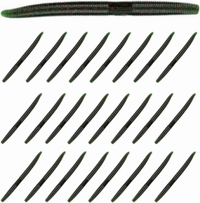 Reaction Tackle Wacky Worms/Soft Plastic Worm Stick Baits / 5.5in - 24 Pack - Durable Fishing Lures for Bass and More