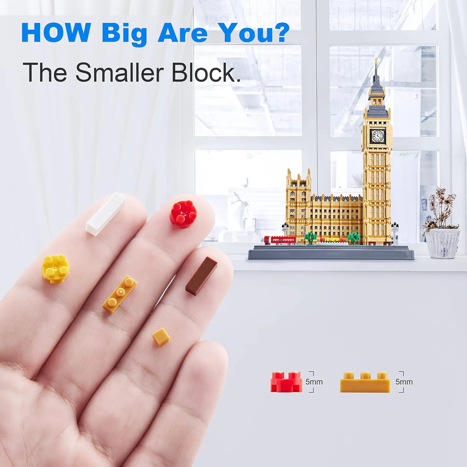 Real Architecture London Elizabeth Tower Big Ben Micro Building Blocks Set for Adults 6473 PCS - World Famous Architectural Model Gifts for Teens Kids Age of 14 