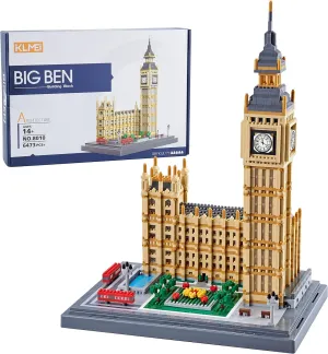 Real Architecture London Elizabeth Tower Big Ben Micro Building Blocks Set for Adults 6473 PCS - World Famous Architectural Model Gifts for Teens Kids Age of 14 