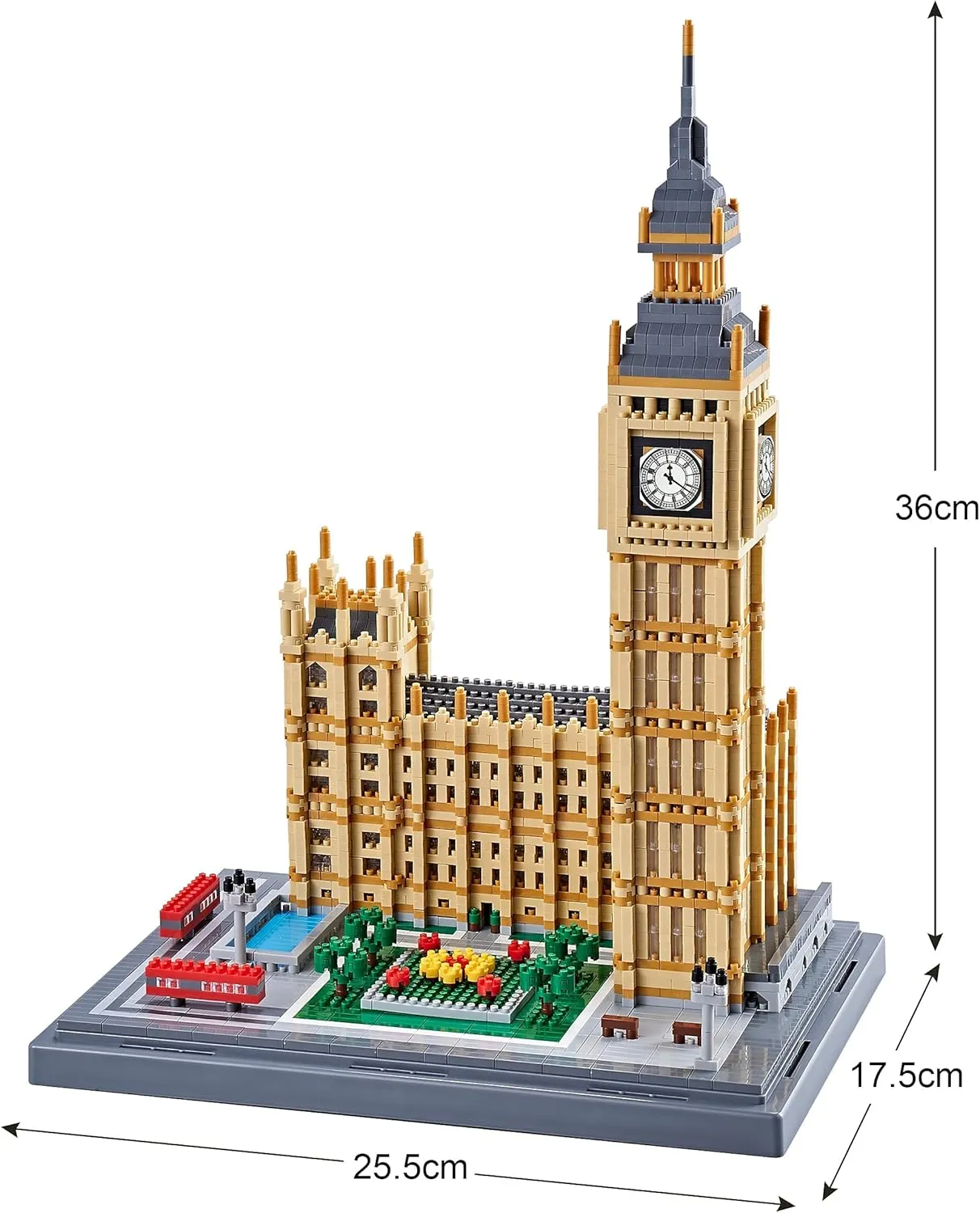 Real Architecture London Elizabeth Tower Big Ben Micro Building Blocks Set for Adults 6473 PCS - World Famous Architectural Model Gifts for Teens Kids Age of 14 