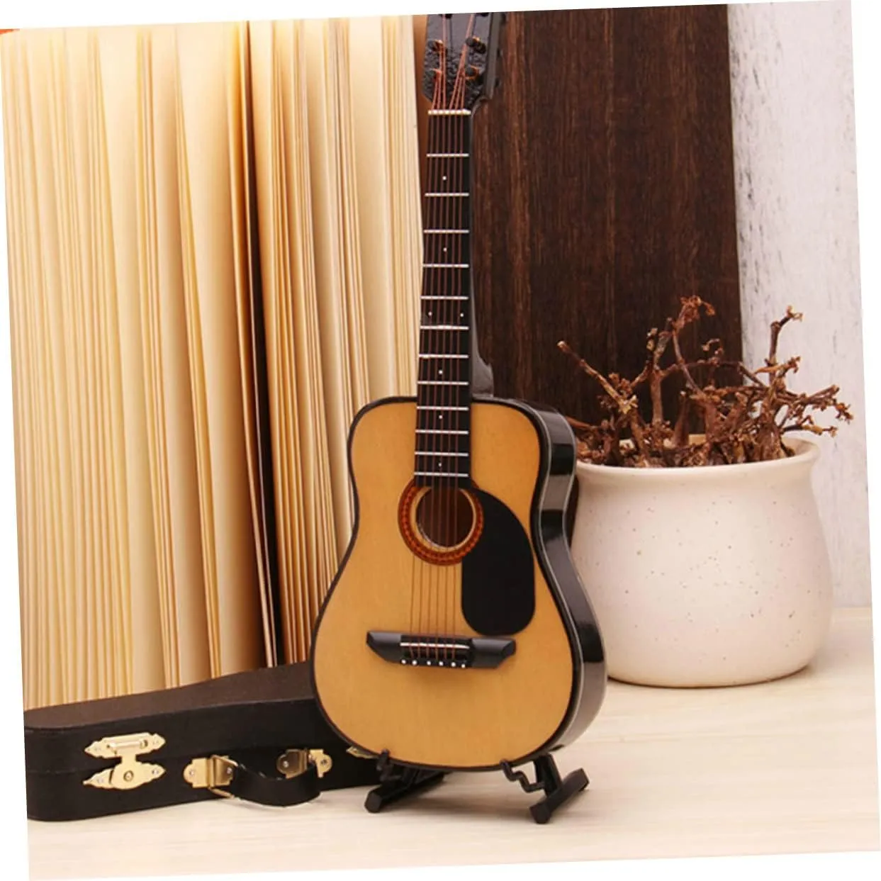 Realistic Miniature Electric Guitar Model Mini Guitar Decoration for Birthday Household Decoration