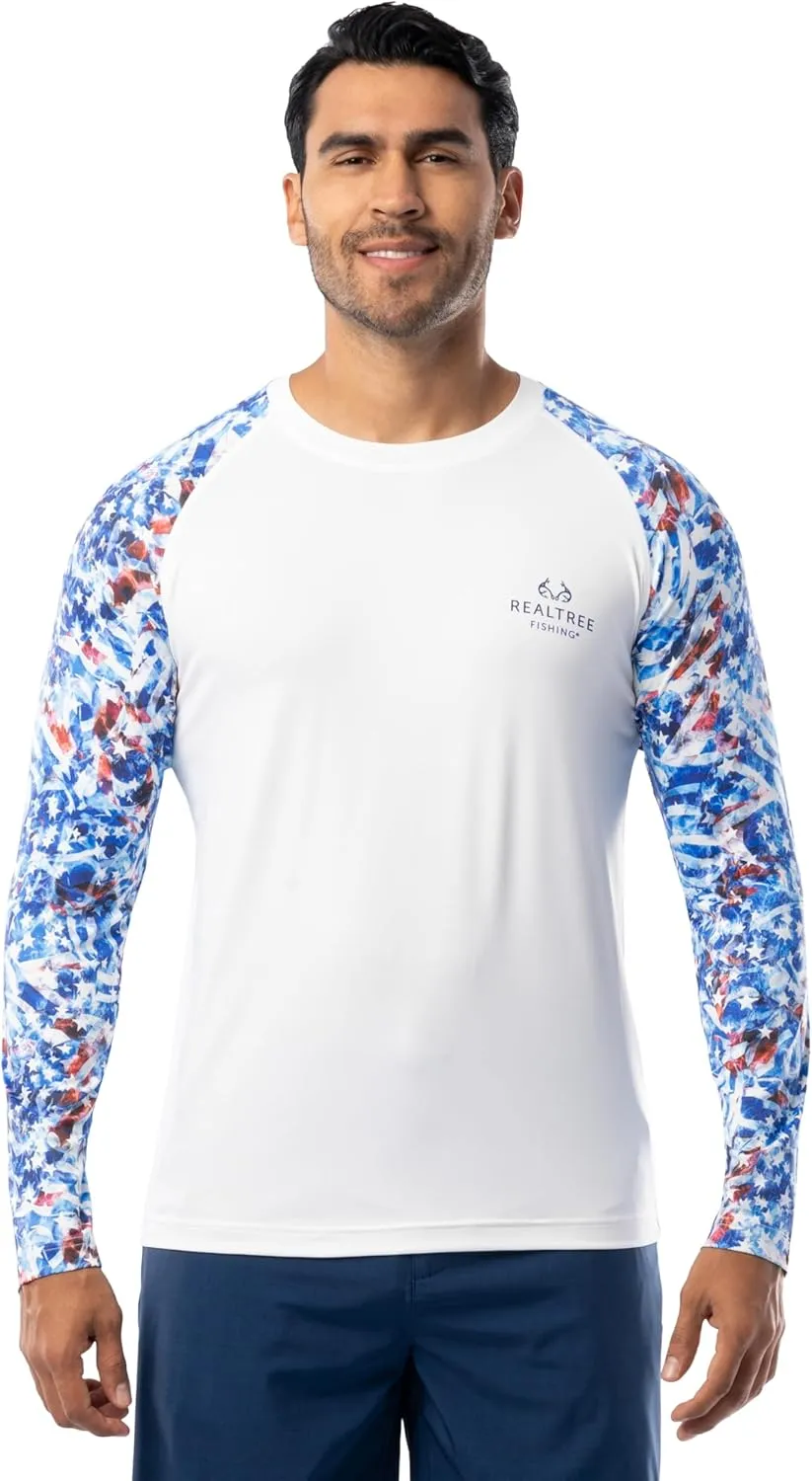 Realtree Men's Long Sleeve Performance Patriotic Fishing Shirt