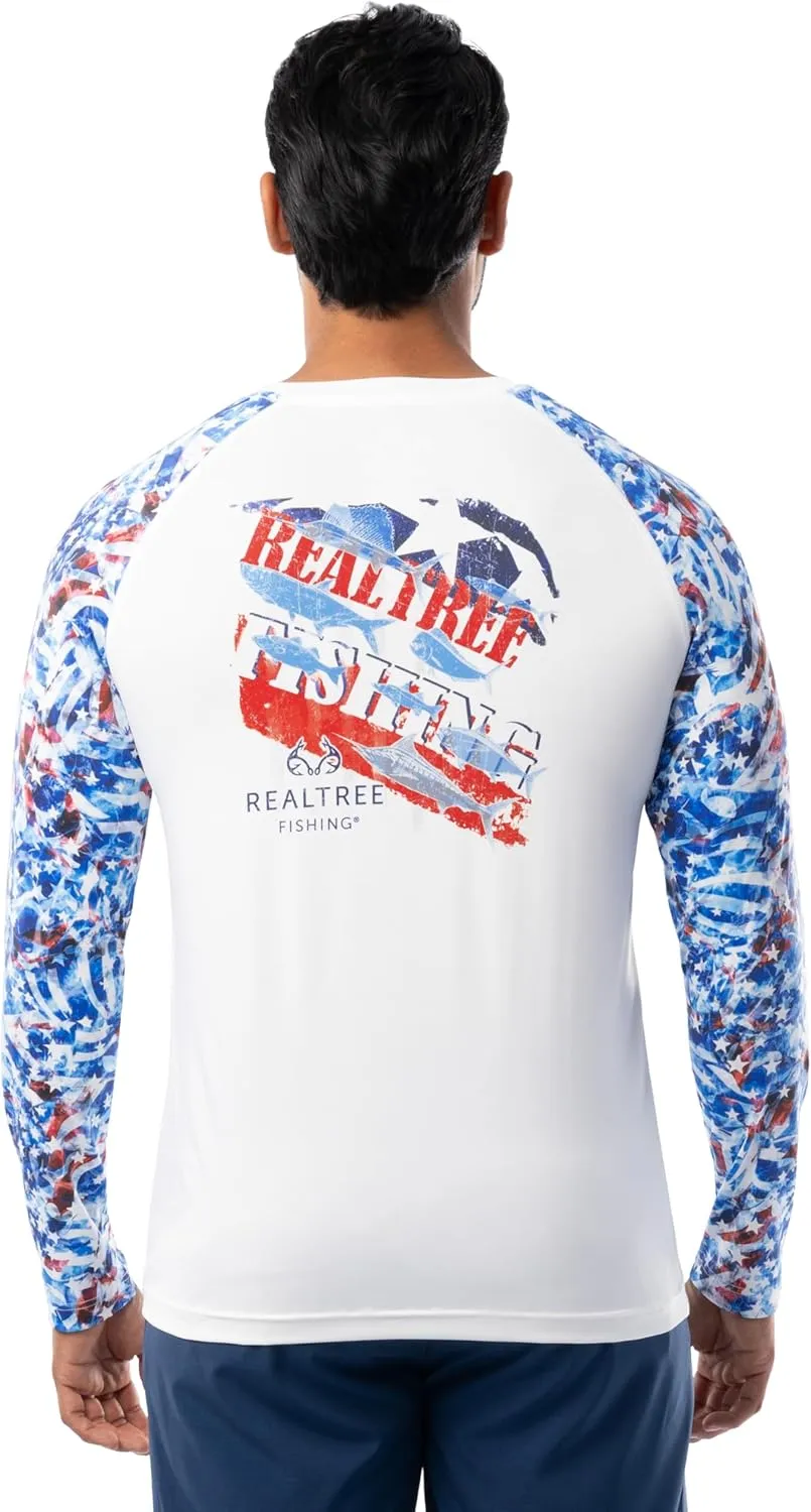 Realtree Men's Long Sleeve Performance Patriotic Fishing Shirt