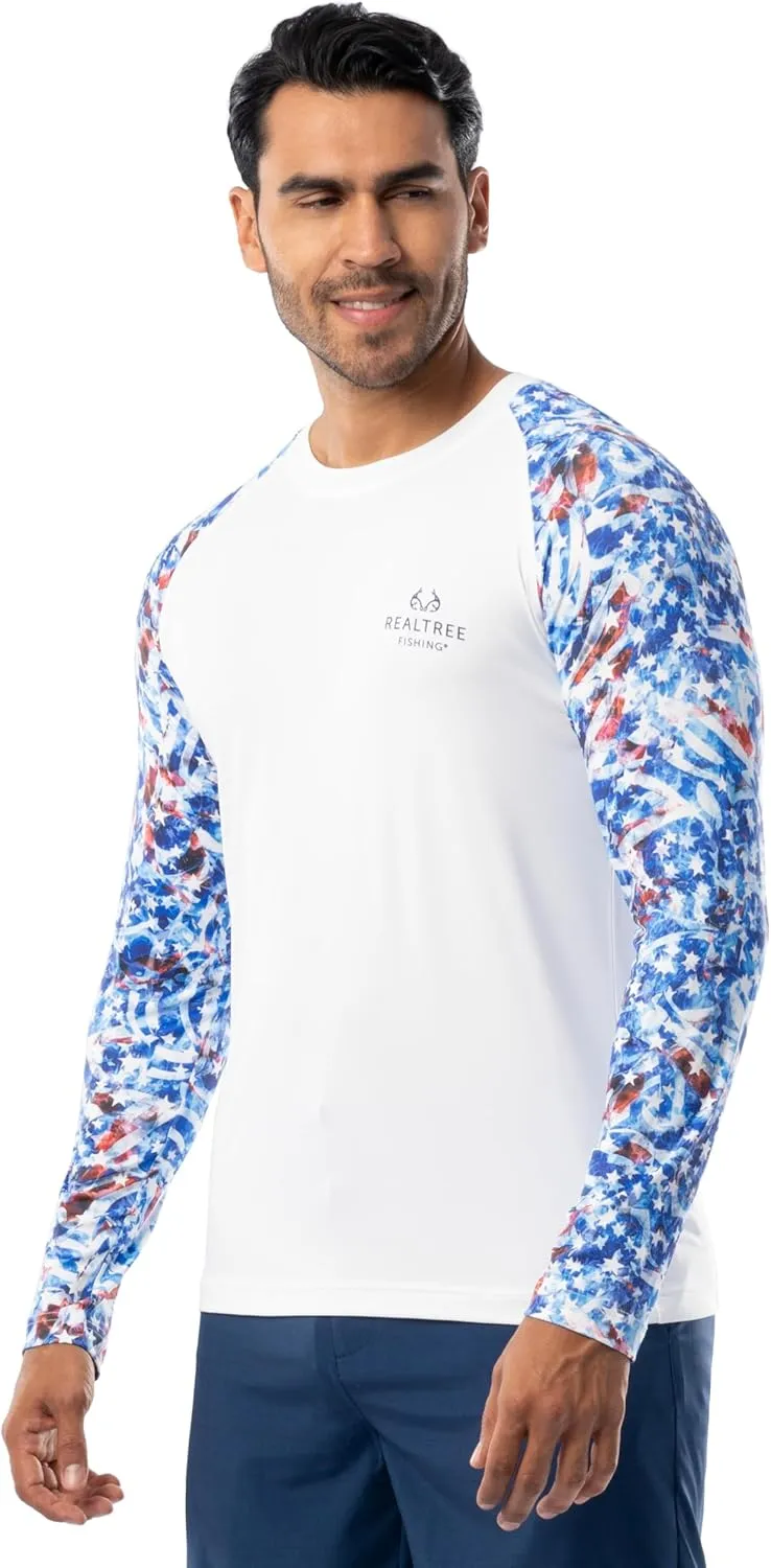 Realtree Men's Long Sleeve Performance Patriotic Fishing Shirt