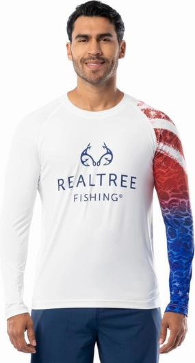 Realtree Men's Long Sleeve Performance Patriotic Fishing Shirt