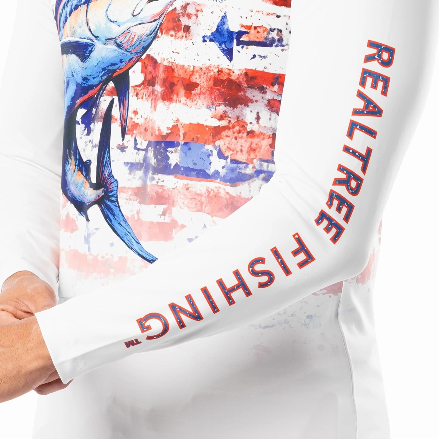 Realtree Men's Long Sleeve Performance Patriotic Fishing Shirt