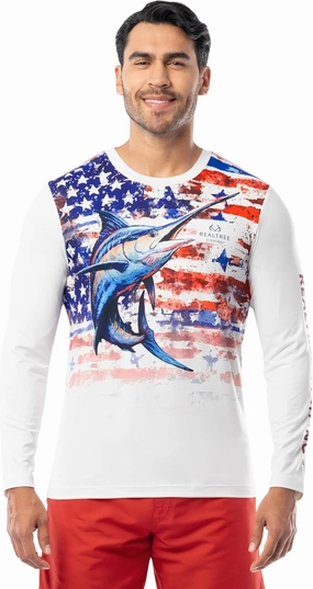 Realtree Men's Long Sleeve Performance Patriotic Fishing Shirt