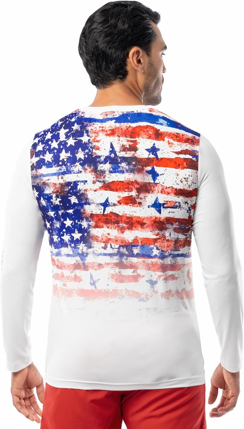 Realtree Men's Long Sleeve Performance Patriotic Fishing Shirt