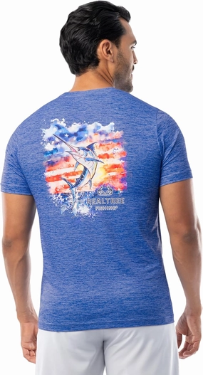 Realtree Men's Short Sleeve Performance Patriotic Fishing Shirt