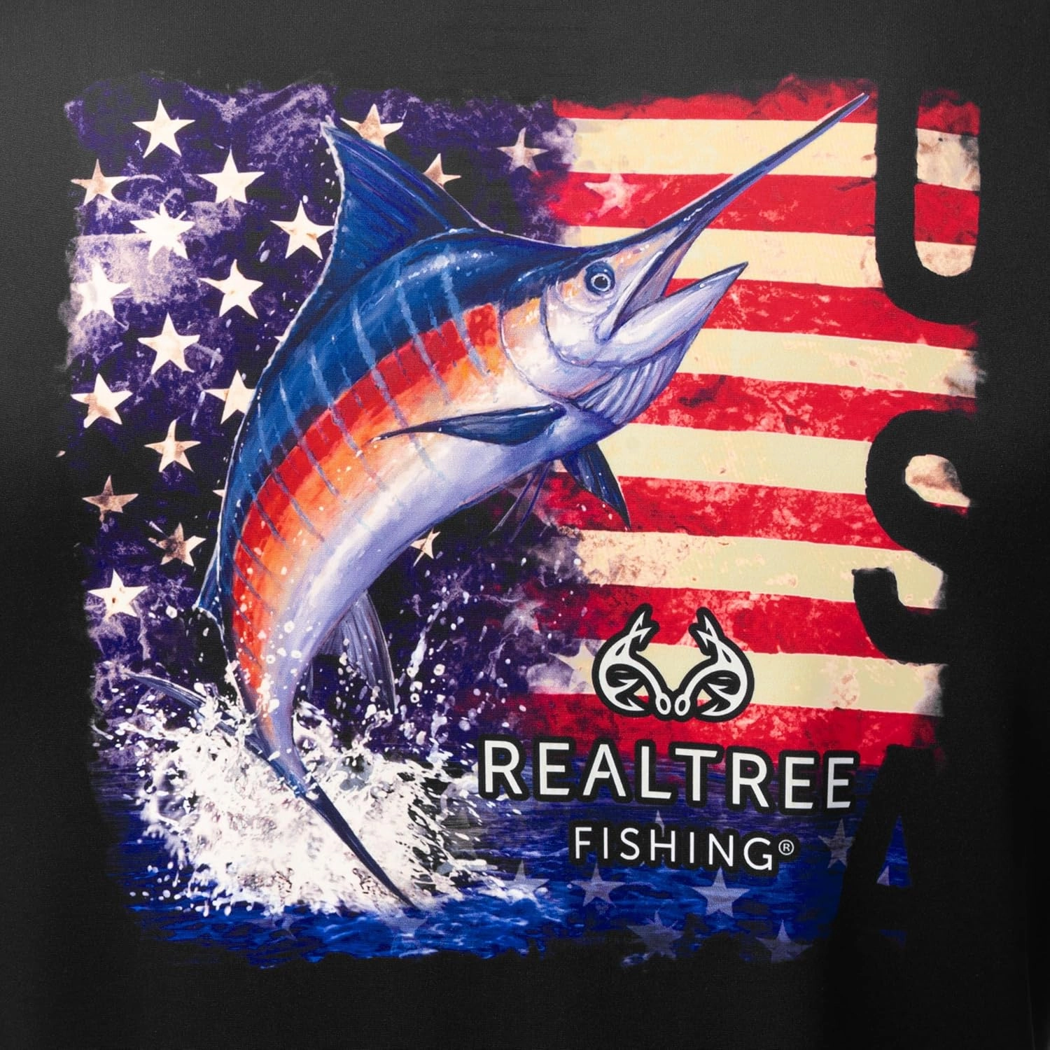 Realtree Men's Short Sleeve Performance Patriotic Fishing Shirt