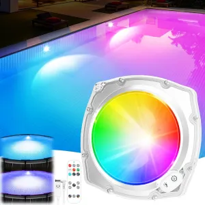 Rechargeable Submersible Pool Lights with Remote, Hight Brightness 5000mAh Swimming Led Pool Lights for Above Ground Pools Waterproof, 9 Modes Underwater Magnetic Pool Light for Inground Pool-1pc