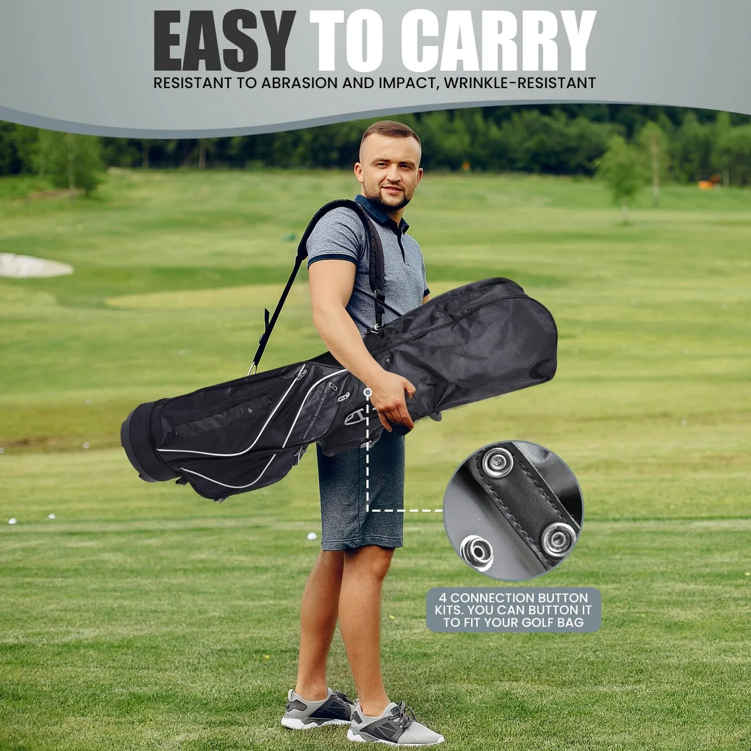 Regency Golf Bag Rain Hood with Snap Button - Eco-Friendly, Universal Fit, Durable & Quick Access Club Protector