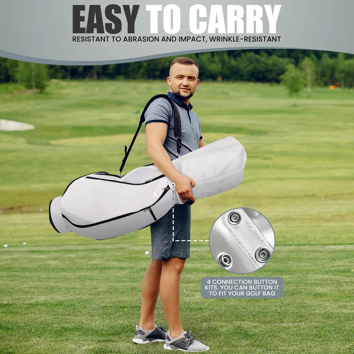 Regency Golf Bag Rain Hood with Snap Button - Eco-Friendly, Universal Fit, Durable & Quick Access Club Protector