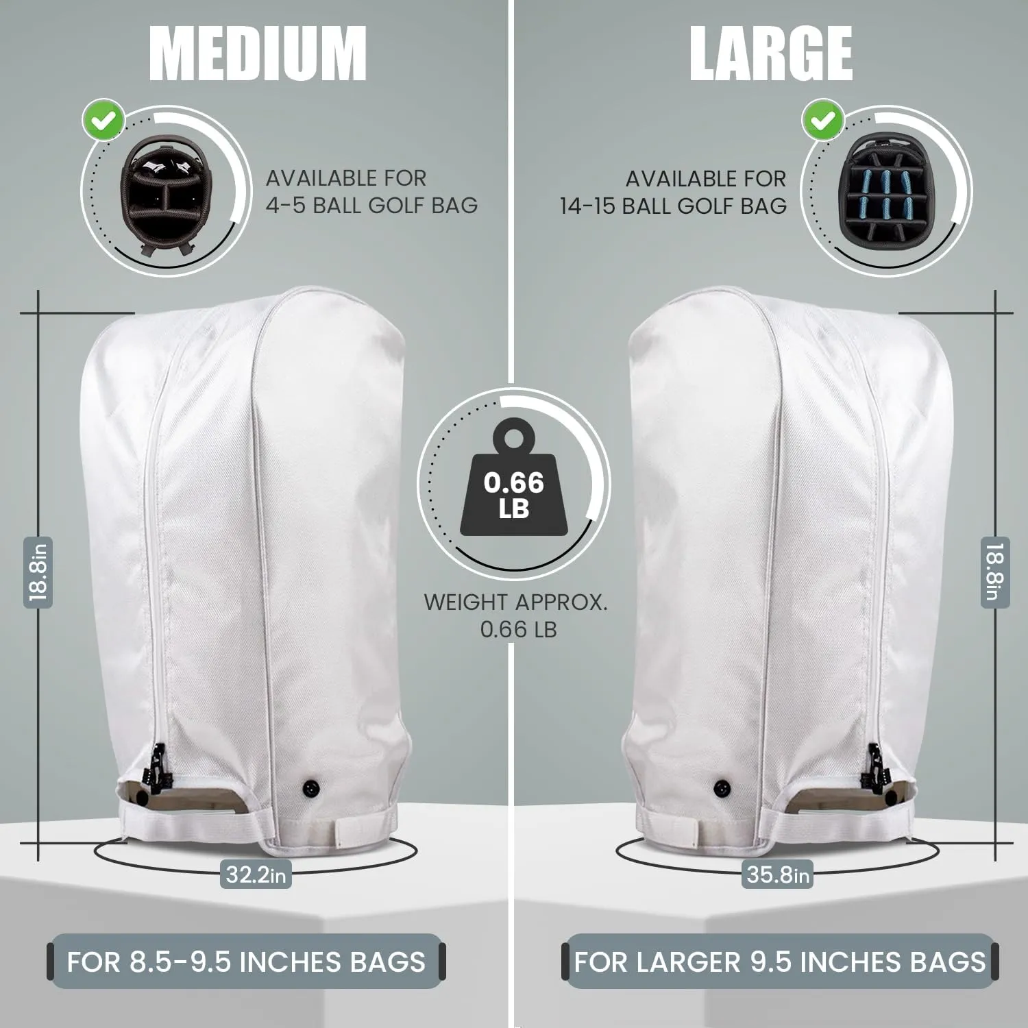 Regency Golf Bag Rain Hood with Snap Button - Eco-Friendly, Universal Fit, Durable & Quick Access Club Protector